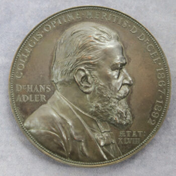 Austria Dr Hans Adler rev  Dr J Helm Viennese medical society donated by Dr. Cal,   Bronze medical medal
