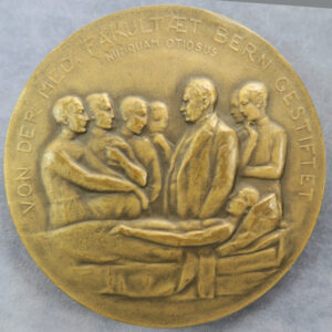 Bronze medal, commemorating Prof. Hermann Sahli, Swiss  Bronze medical medal