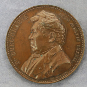 Dr Adolphe Burggraeve (1806-1902) portrait at 83 (1889) At University of Gent, Belgium  by Charles Wiener  Bronze medical medal