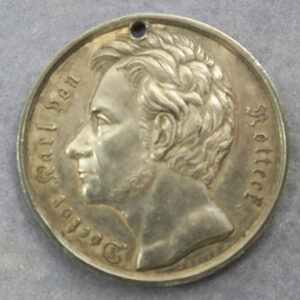 Dr Carl von Rotterl   1832 silver medal by Neuss holed  28.4mm   Germany medical medal