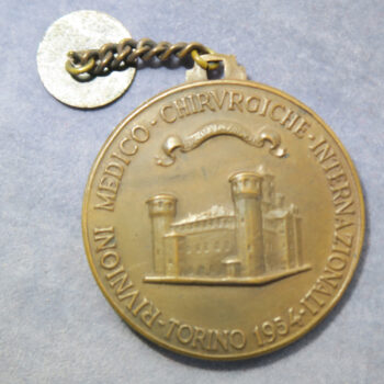 Meeting of International Medical Surgeons 1954 in Turin Leonardo Botallo 1515-88 Anatomist,  portrait by Borelli- medal badge