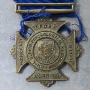 Royal Medico-Psycological Association, For Proficiency in Nursing   bronze 42x36mm  S.C. Foale 1936 ribbon  not complete - medal badge