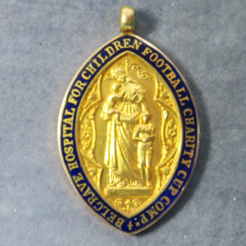 Belgrave Hospital for Children Football Charity Cup Compn.  9 carat gold and enamel prize medal