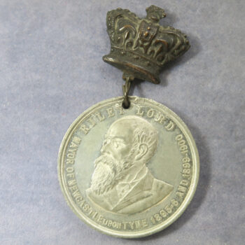 Foundation stone laid of the Royal Victoria Infirmary Newcastle on Tyne 1900 medal pewter 38mm