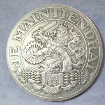 Je maintiendrai, Steun-Penning, 1914 silver medal Dutch support fpr Belgium - 65.3mm