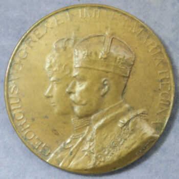 King George V visit to Port Sunlight 1914 bronze medal by Elkington - view of factories