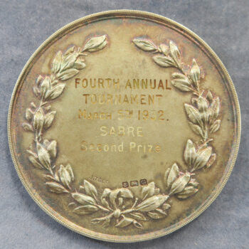 GB University of London Fencing Club silver medal prize 1932 Sabre 2nd prize large size