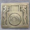 France Fencing - 1925-40 period Deco style plaque for use as a prize, maker Fraisse. silvered bronze 60x54mm