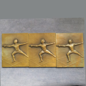 Czechoslovakia: plaques by Karel Otáhal 3x bronze plaques medals 62x50mm