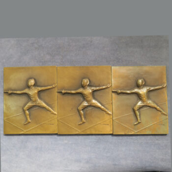 Czechoslovakia: plaques by Karel Otáhal 3x bronze plaques medals 62x50mm