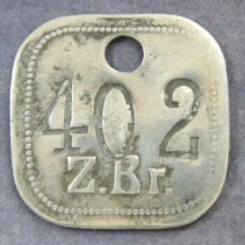 Coal Mining token, Poland PREUSSENGRUBE brass tally + Germany Z.Br. aluminium - 2 pieces