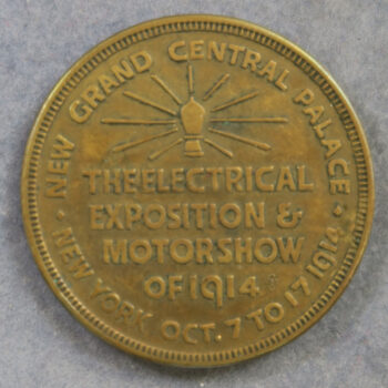 USA Thomas Edison bronze medal - Electrical Exposition & Motor Show of 1914 New York