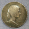 Belgium - portrait of a young girl by C Devreese - silver unifave c. 1910 24.7mm Art Nouveau style