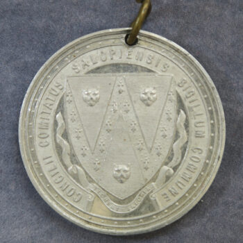 UK Shropshire Education Committee -1912-13 school attendance medal Aluminium