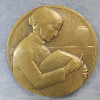"Le Pain" medal bronze uniface by Louis Desvignes designed 1933