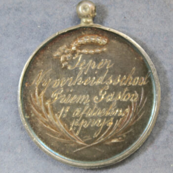 19th century Belgium Arms of Ypres (Ieper) silver medal New Government school c.1850