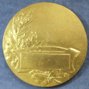 Woman playing Tennis prize medal French by Fraisse 1930's gilt bronze 40.6mm