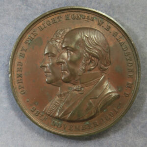 Port Sunlight opened by William Gladstone MP 1891 bronze medal 44.9mm