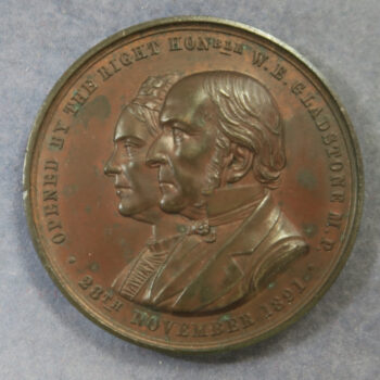 Port Sunlight opened by William Gladstone MP 1891 bronze medal 44.9mm