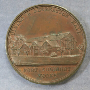 Port Sunlight opened by William Gladstone MP 1891 bronze medal 44.9mm