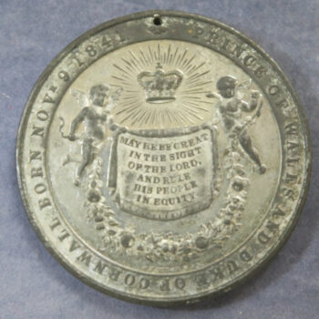1841 Birth of Prince of Wales pewter medal by Taylor - Royal birth BHM 1994