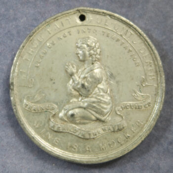 Crystal Palace - National Temperance Fete pewter medal 1883