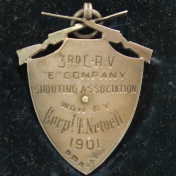 MB110016 Shooting medal gilt silver & enamel prize 3rd London Rifle Volunteers 1901