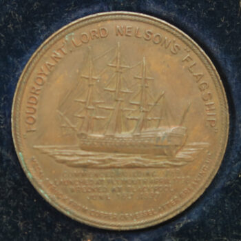 MB110017 Nelson’s Foudroyant 1905 commemorative medal struck from flagship copper