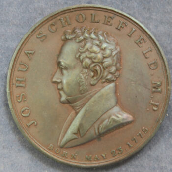 MB110022 GB Joshua Scholefield MP elected to Reformed Parliament 1832 bronze medal