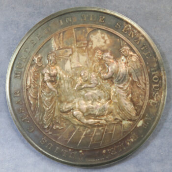 MB110028 GB Thomason Bible series: Julius Caesar murdered in the Senate silvered bronze medal 1830
