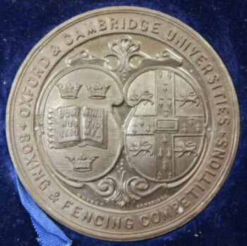 MB110033 Oxford & Cambridge Universities Boxing and Fencing Competitions bronze prize medal 1937