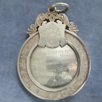 MB110035 Farriers Scotland A&A silver engraved medal Horse Shoeing for Agricultural Horses prize 1894