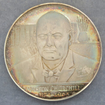 MB110041 Sir Winston Churchill death silver commemorative medal by Kovacs for Spinks 1965 - Very Well, Alone!