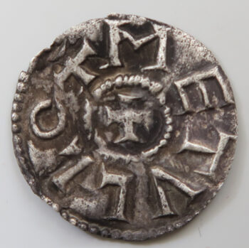 France Carolingian - Charles the Bald 843-77 AD silver Obol minted at Melle - monogram type