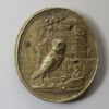"IMPAVIDUM FERIENT RUINAE" medal owl in ruins oval brass medal ? scholastic ? German?