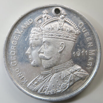 1911 coronation of George V aluminium local medal for Burton on Trent