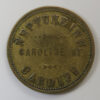 Wales Pub check / token Glamorganshire, CARDIFF, NEPTUNE INN, CAROLINE ST. rev. 3D W. Hannam Bowling Alley Brass 23.4mm. milled edge VF Cox 338