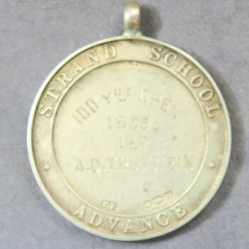 Strand School 1933 Athletics prize medal - silver awarded to A D Trutwein