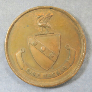 Elizabeth College F.C. Carey bronze prize medal for Drawing 1886 with rev. Carey family Arms - GuernseyElizabeth College F.C. Carey bronze prize medal for Drawing 1886 with rev. Carey family Arms - Guernsey
