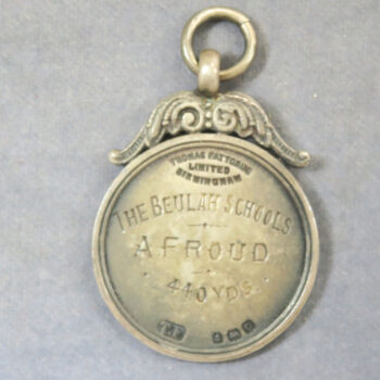 The Beulah School swimming medal hallmark 1913 A Froud 440 Yards - Thornton Heath London