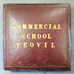 Reward of Merit for 'Prae,iu, Laboris" award medal by Ottley / W. Ingram - pewter - box impressed Commercial School Yeovil