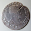 Spanish Netherlands silver ⅕ Daalder "⅕ Philipsdaalder" - Philip II 1566 Antwerp mint - countermarked lion by Dutch Revolt 1573-4
