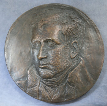 MB110040 Sir Humphrey Davy inventor of safety mining lamp cast bronze medal for his Bicentenary 1978