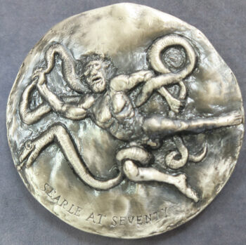 MB110044 Ronald Searle CBE Searle at 70. struck bronze silver plated medal for BAMS 1990