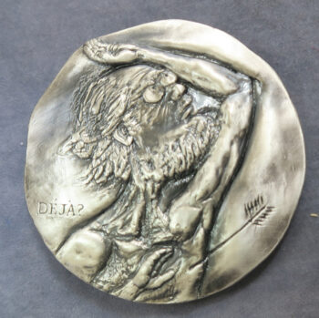 MB110044 Ronald Searle CBE Searle at 70. struck bronze silver plated medal for BAMS 1990