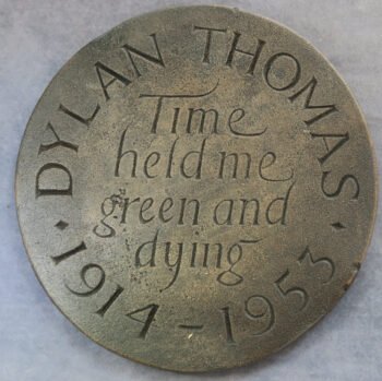 MB110046 Wales Dylan Thomas poet by Jonah Jones cast bronze medal for BAMS 1985