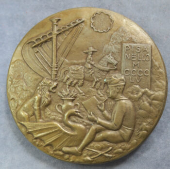 MB110048 Pisanello Renaissance artist by Avril Vaughan cast bronze medal 1990