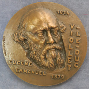 MB110055 France Viollet le Duc architect bronze medal 1979 centenary of his death by Collamarini