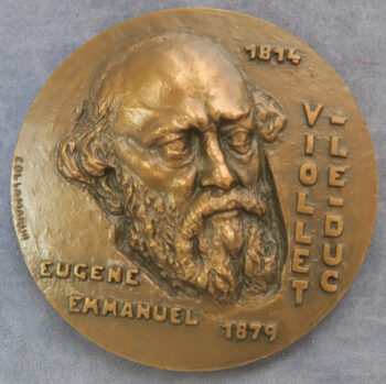 MB110055 France Viollet le Duc architect bronze medal 1979 centenary of his death by Collamarini