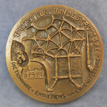 MB110055 France Viollet le Duc architect bronze medal 1979 centenary of his death by Collamarini